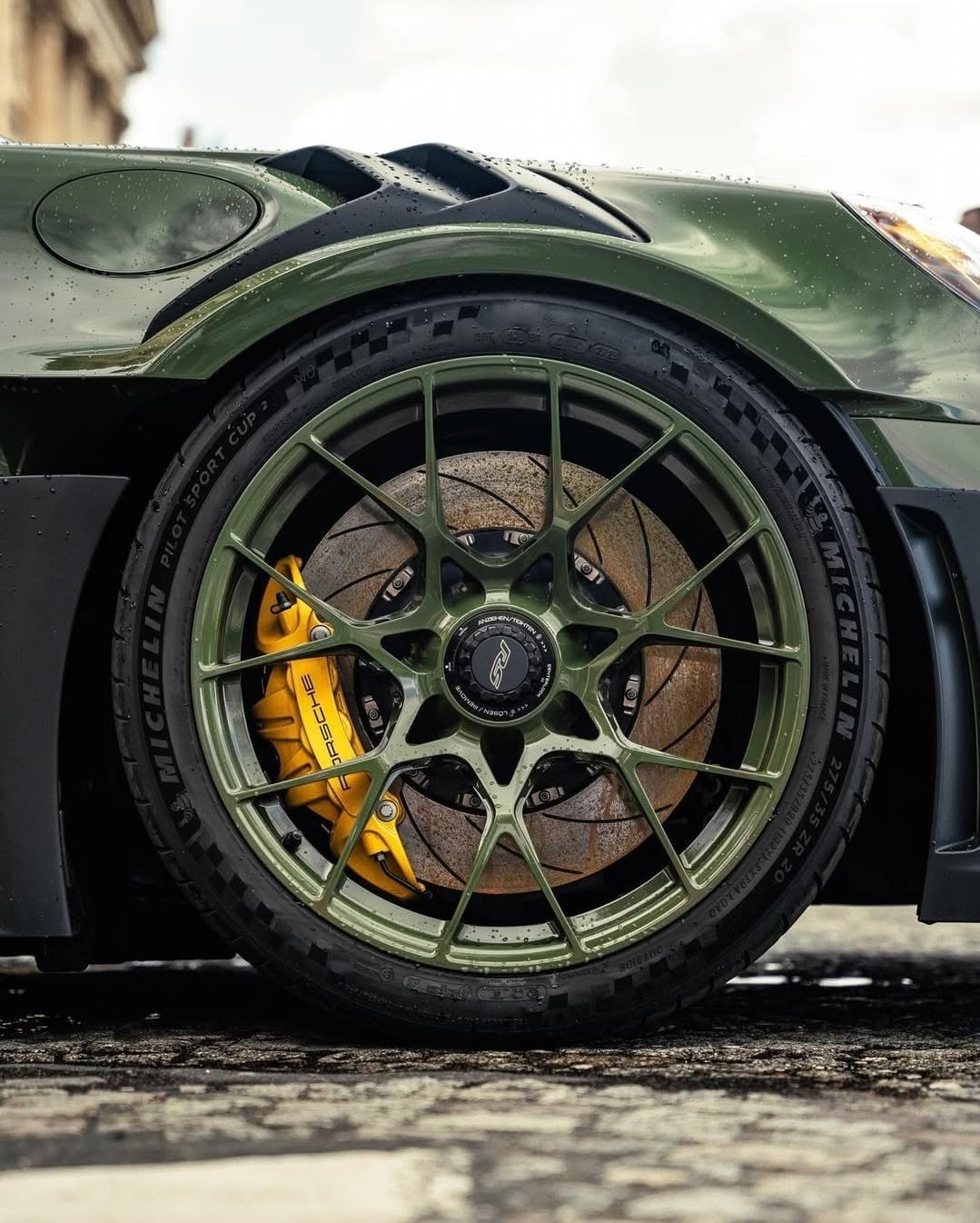 Porsche brake caliper detail